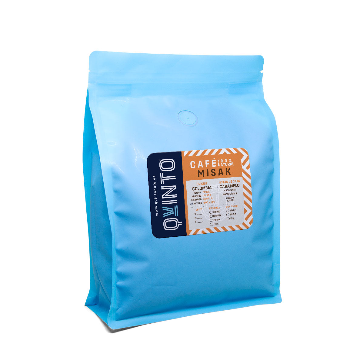 Café Misak Pack 1kg Origen Colombia Notas de cata Caramelo chocolate - Region Cauca - Variedad Castillo