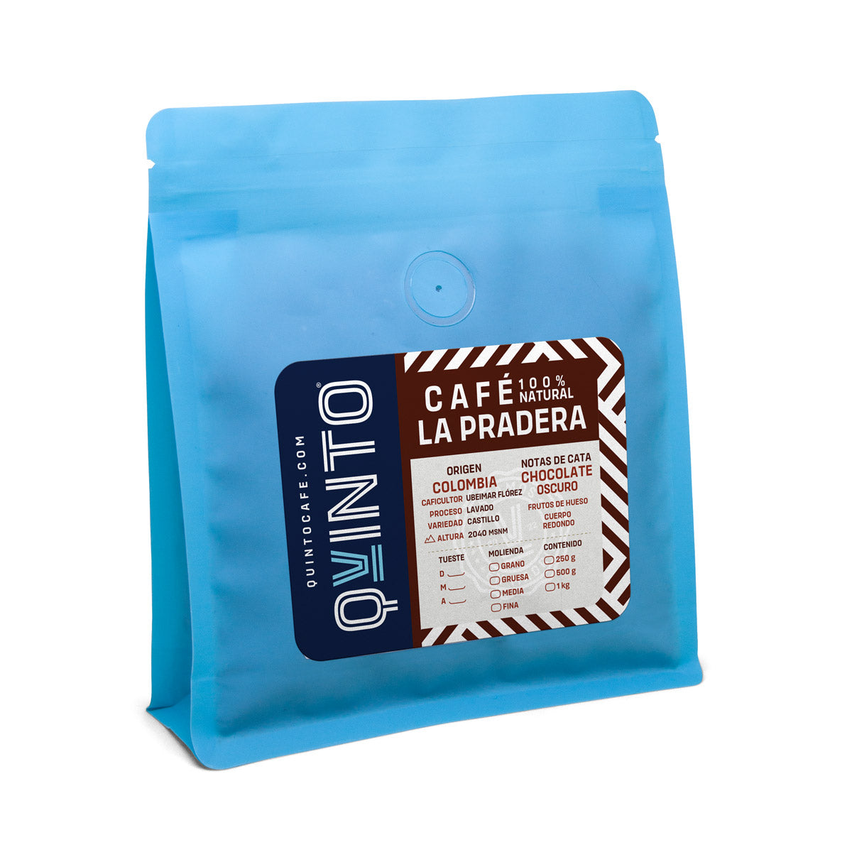 Café La Pradera Pack 250g Origen Colombia Notas de cata Chocolate Oscuro Frutos de hueso - caficultor Ubeimar Flórez - Variedad Castillo