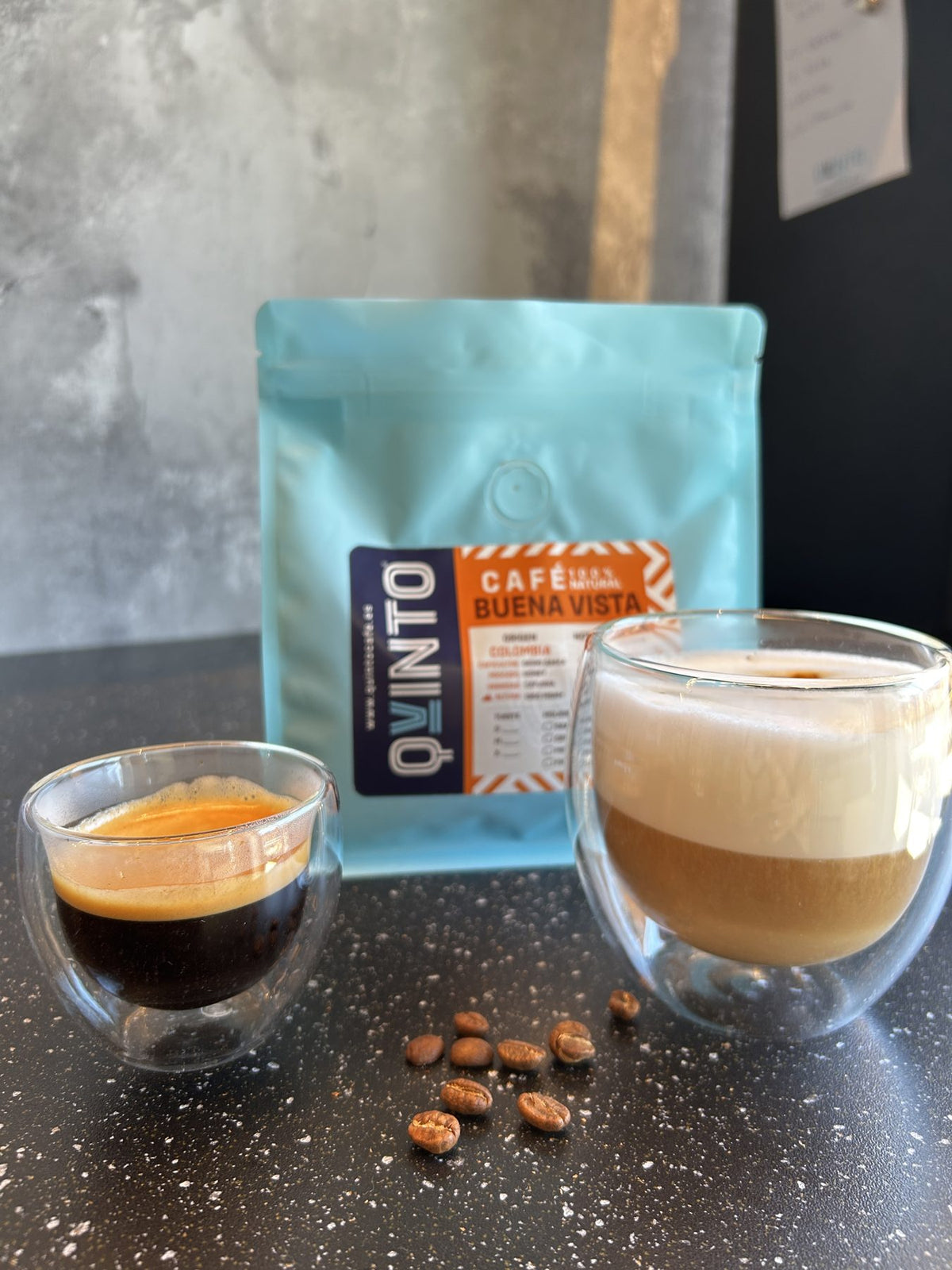 Espresso and cortado with Buena Vista coffee