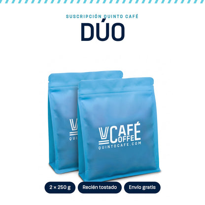 Suscripción DÚO de Quinto Café: bolsas de café de especialidad